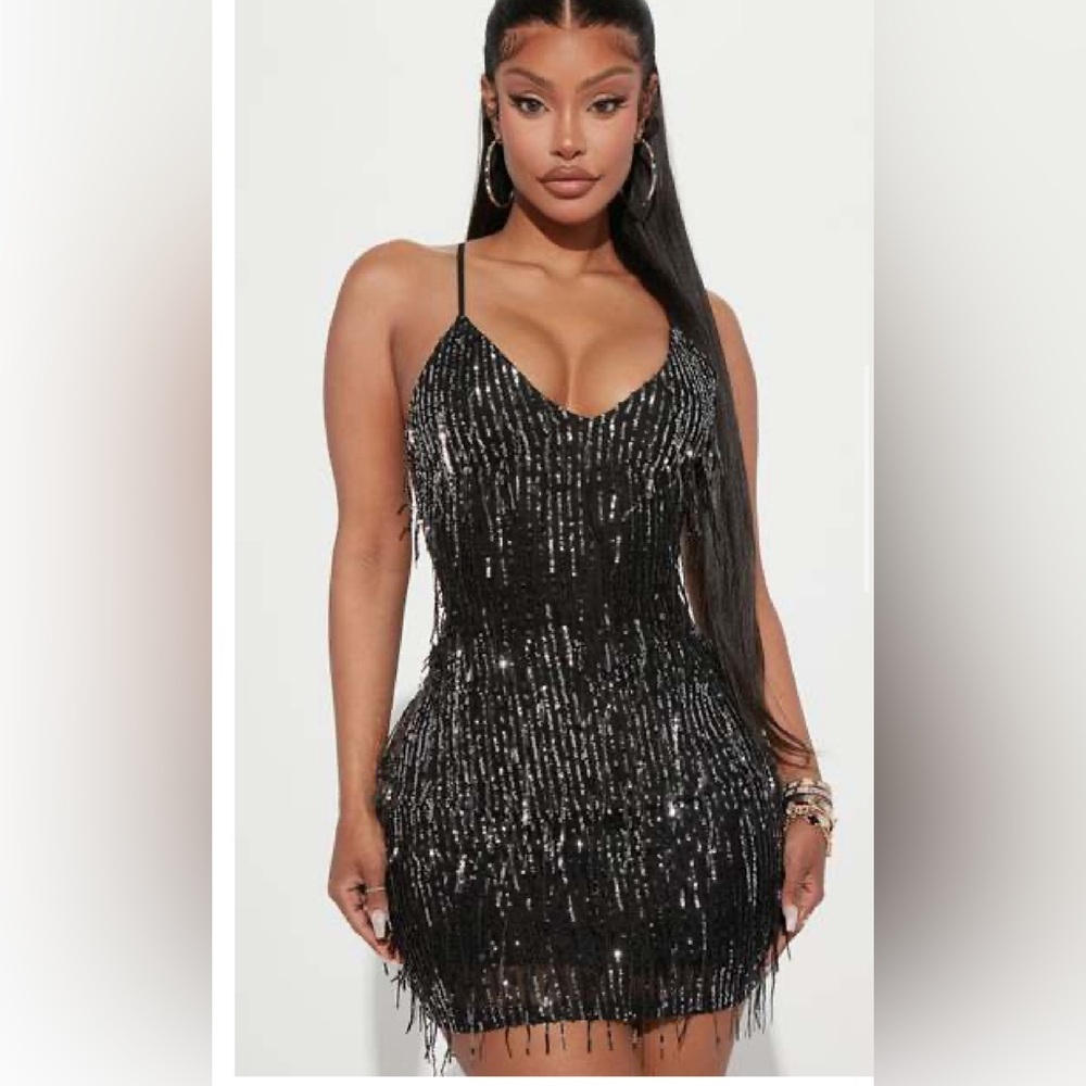 black fashion nova dress size xl brand new / backless